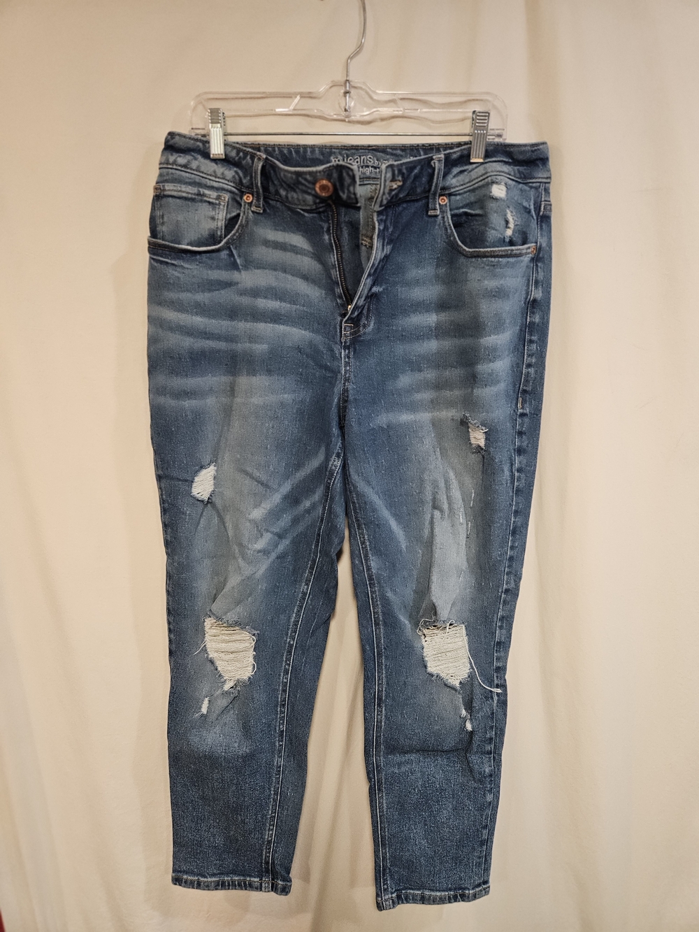 Maurices Distressed Medium Blue Boyfriend Jeans